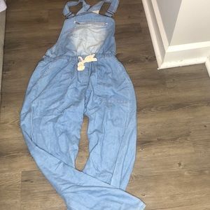 Jean tied waist overalls